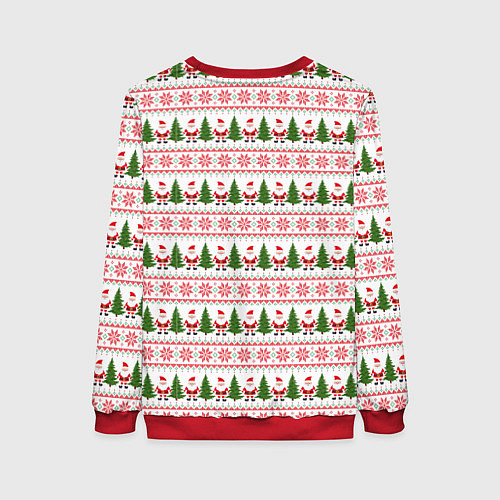 Женский свитшот Дед Мороз и ёлки / 3D-Красный – фото 2
