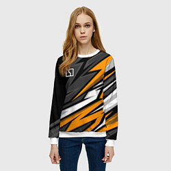 Свитшот женский Zeekr - orange colors, цвет: 3D-белый — фото 2
