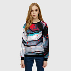 Свитшот женский Флюид арт абстракция, цвет: 3D-черный — фото 2