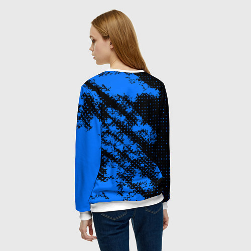 Женский свитшот Arctic Monkeys - Синий камуфляж / 3D-Белый – фото 4