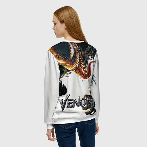 Женский свитшот Веном - симбиот / 3D-Белый – фото 4