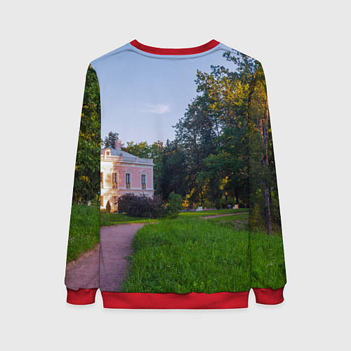 Женский свитшот Дворец Петра III в Ораниенбауме / 3D-Красный – фото 2