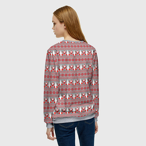 Женский свитшот Рождественский паттерн / 3D-Меланж – фото 4