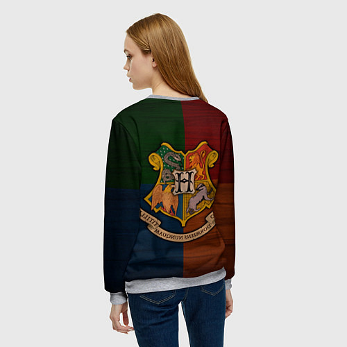 Женский свитшот Hogwarts emblem / 3D-Меланж – фото 4