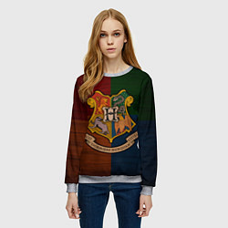 Свитшот женский Hogwarts emblem, цвет: 3D-меланж — фото 2