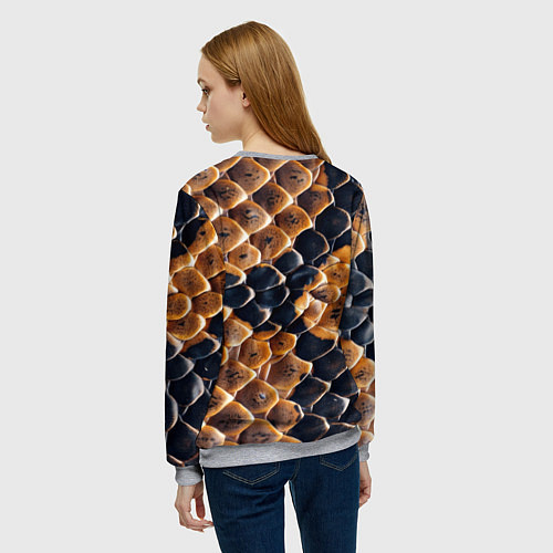 Женский свитшот Змеиный талисман / 3D-Меланж – фото 4