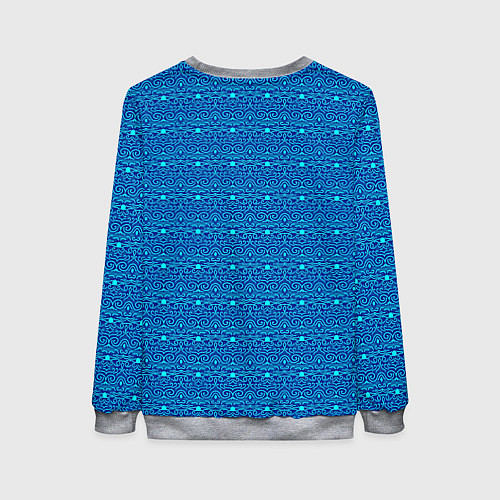 Женский свитшот Сине-голубой узор / 3D-Меланж – фото 2