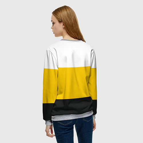 Женский свитшот Без труда не вытащишь и рыбку - с флагом черная на / 3D-Меланж – фото 4