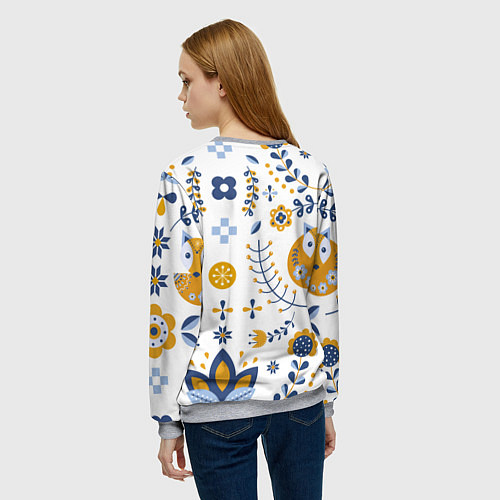 Женский свитшот Скандинавский узор / 3D-Меланж – фото 4