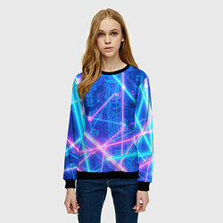Свитшот женский Неоновые провода, цвет: 3D-черный — фото 2