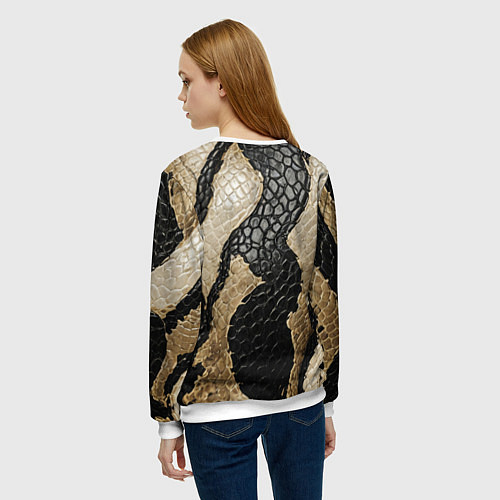 Женский свитшот В коже рептилии / 3D-Белый – фото 4