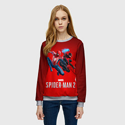 Свитшот женский Два паука Marvel spider man 2, цвет: 3D-меланж — фото 2