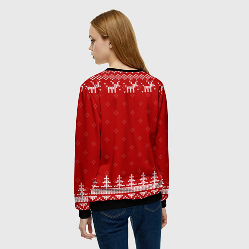Женский свитшот Новогодний Need for Speed с оленями / 3D-Черный – фото 4
