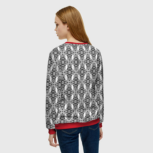 Женский свитшот Винтажный ажур / 3D-Красный – фото 4