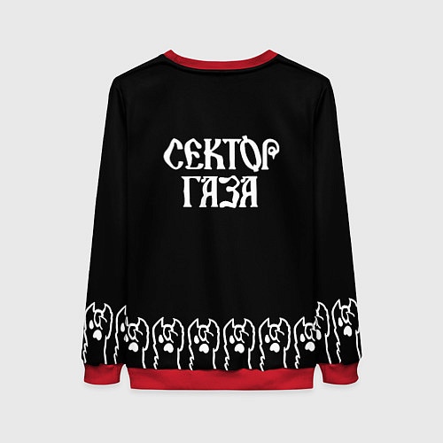 Женский свитшот Сектор Газа - кот рок / 3D-Красный – фото 2