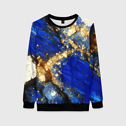 Свитшот женский Золотой минерал в синем камне, цвет: 3D-черный