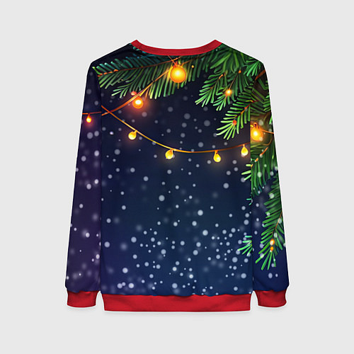 Женский свитшот Змея и мандарины 2025 / 3D-Красный – фото 2