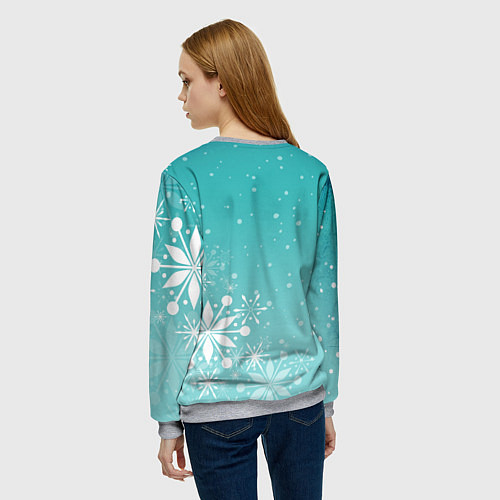 Женский свитшот Новогодняя ретро девушка / 3D-Меланж – фото 4