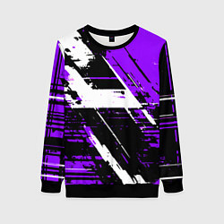 Женский свитшот Diagonal black and white stripes on a purple backg