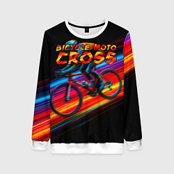 Свитшот женский Bicycle moto cross, цвет: 3D-белый
