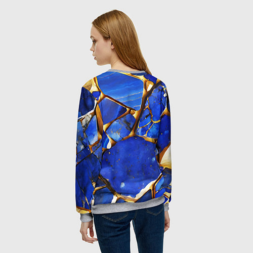 Женский свитшот A gold mineral in a blue stone / 3D-Меланж – фото 4