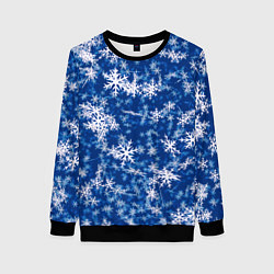 Свитшот женский Морозные снежинки, цвет: 3D-черный