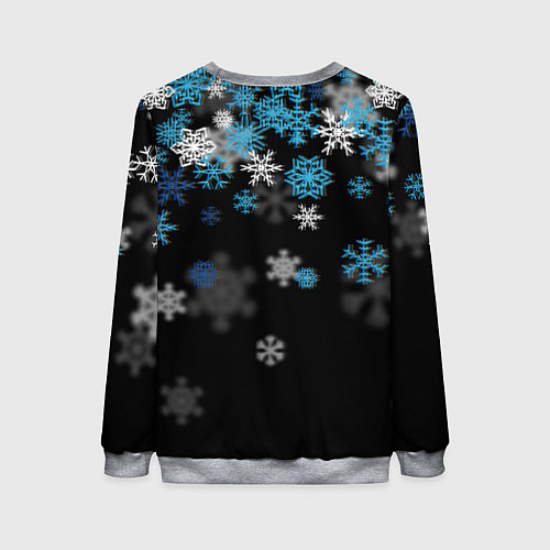 Женский свитшот Снежинки объемные / 3D-Меланж – фото 2