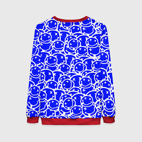 Женский свитшот Nirvana logo blue / 3D-Красный – фото 2