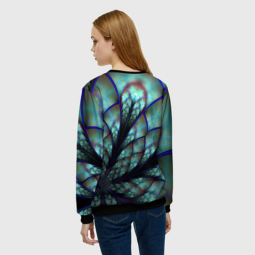 Женский свитшот Абстракция неон / 3D-Черный – фото 4
