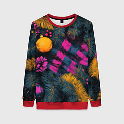 Женский свитшот Новый год - фиолетовая краска