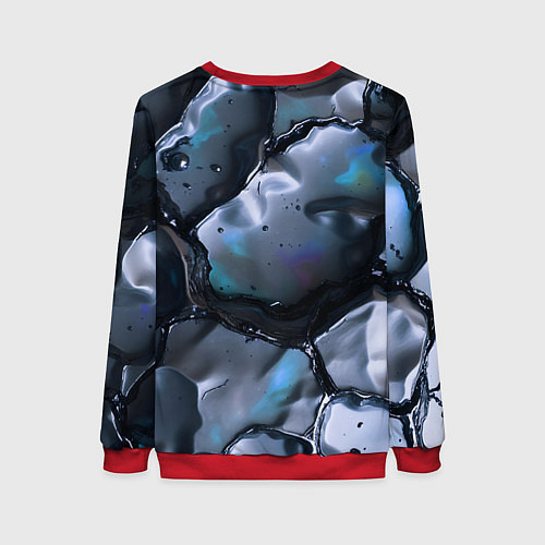 Женский свитшот Жидкая субстанция серая / 3D-Красный – фото 2