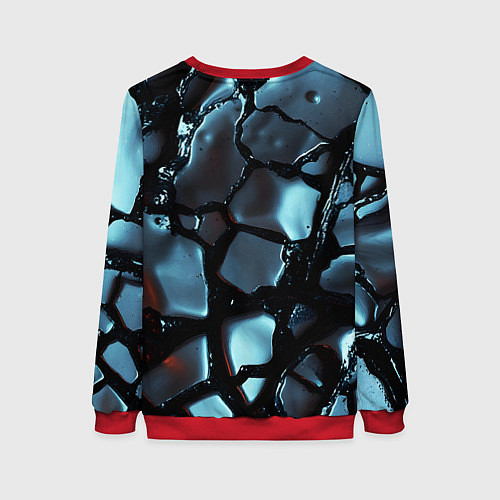 Женский свитшот The liquid substance is grey / 3D-Красный – фото 2