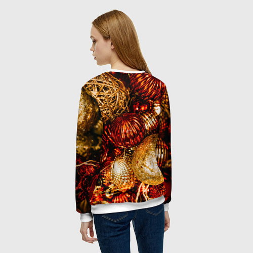 Женский свитшот Новогоднее ёлочное украшение / 3D-Белый – фото 4