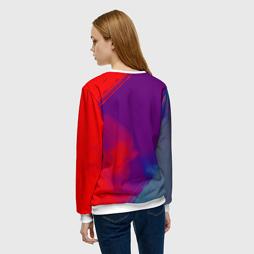 Женский свитшот Doom неоновые краски / 3D-Белый – фото 4