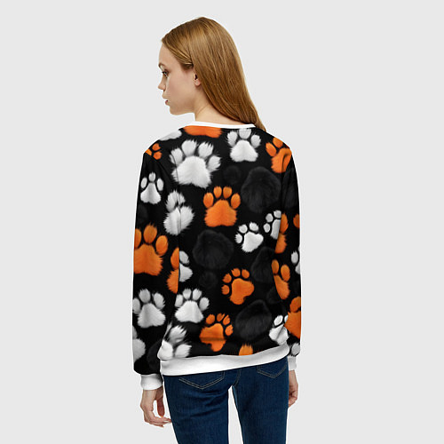Женский свитшот Мохнатые лапки / 3D-Белый – фото 4