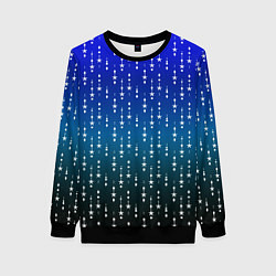 Женский свитшот Градиент сине-зелёный со звёздочками