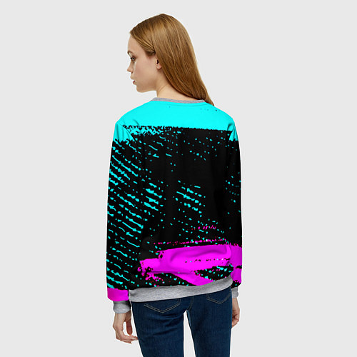 Женский свитшот The Witcher неоновые краски / 3D-Меланж – фото 4