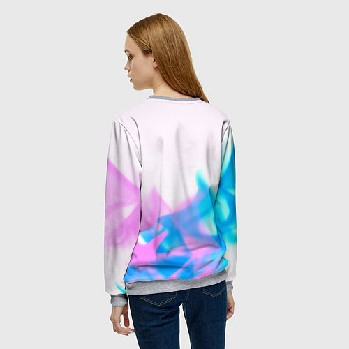 Женский свитшот Quake neon flame / 3D-Меланж – фото 4