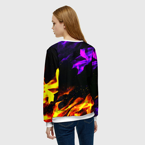 Женский свитшот Warthunder neon flame / 3D-Белый – фото 4