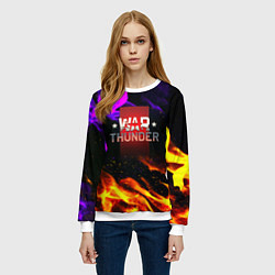 Свитшот женский Warthunder neon flame, цвет: 3D-белый — фото 2