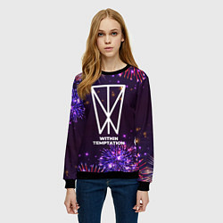 Свитшот женский Праздничный Within Temptation, цвет: 3D-черный — фото 2