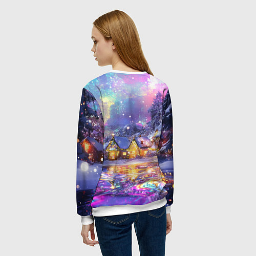 Женский свитшот Настроение рождества / 3D-Белый – фото 4