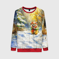 Женский свитшот Новогодняя маленькая лисичка