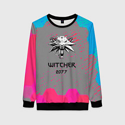 Свитшот женский Cyberpunk 2077 x ведьмак соты, цвет: 3D-черный