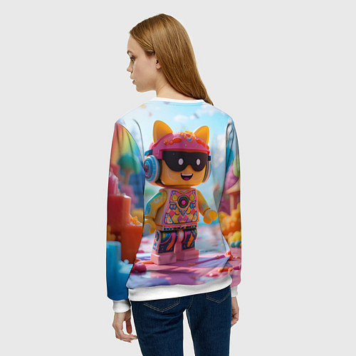 Женский свитшот Роблокс в солнечных очках / 3D-Белый – фото 4