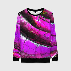 Свитшот женский Розовая волнистая абстракция, цвет: 3D-черный