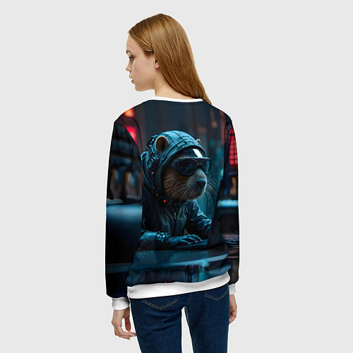 Женский свитшот Капибара айтишник / 3D-Белый – фото 4