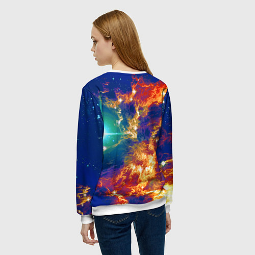 Женский свитшот Удивительный мир котёнка игромана / 3D-Белый – фото 4