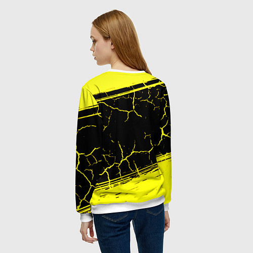 Женский свитшот Ведьмак трещины текстура / 3D-Белый – фото 4