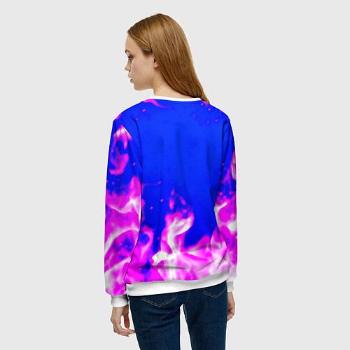Женский свитшот Nirvana neon flame / 3D-Белый – фото 4